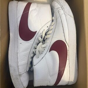 Nike Blazer Mid White/Burgundy – Men’s 10
